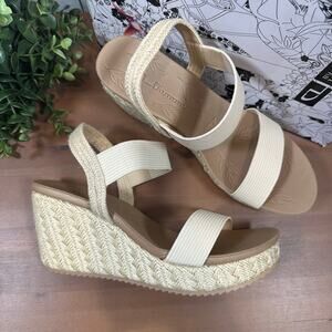 CL by Chinese Laundry Womens Kaylin Wedge Sandals Natural Size 10